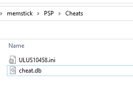 memstick PSP Cheats Folder